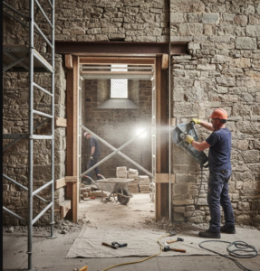 Créer une porte dans un mur porteur en pierre (1m d&rsquo;épaisseur)
