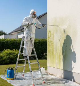 Traitement anti-mousse et lichens sur les façades