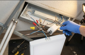 Remplacer des tubes fluo par des dalles LED : modification de câblage électrique